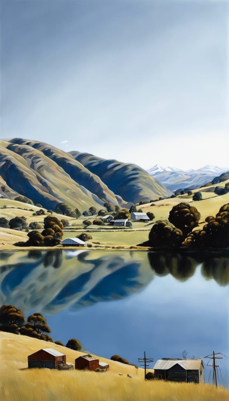 New Zealand High Country Farm in Summer