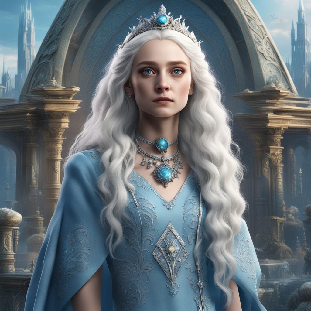 Luna Lovegood in a Light-Blue Dress, Fantasy Art