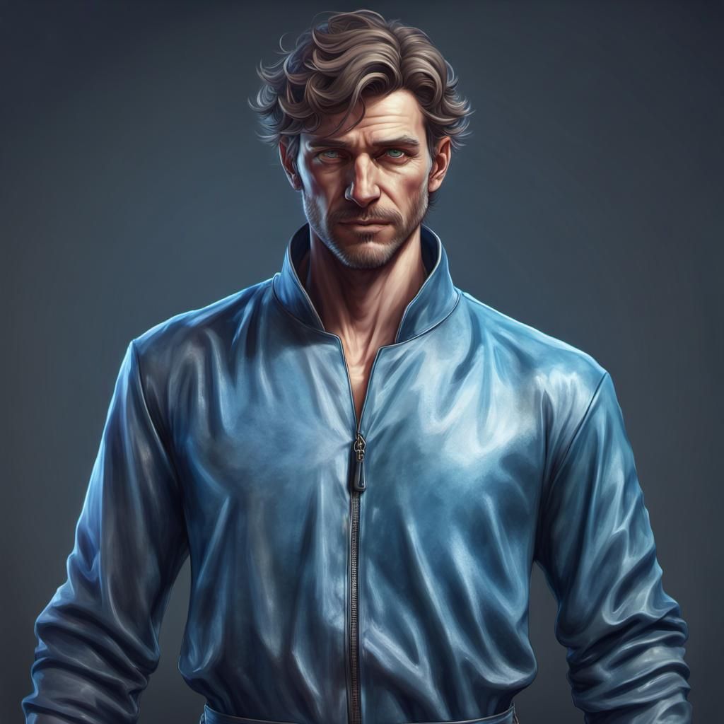 Dramatic Portrait of Sociopath in Jumpsuit, Digital Art