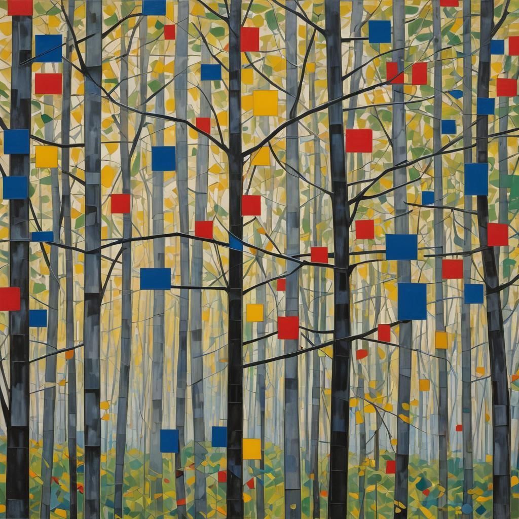 Geometric Forest: Neoplasticism in Primary Colors