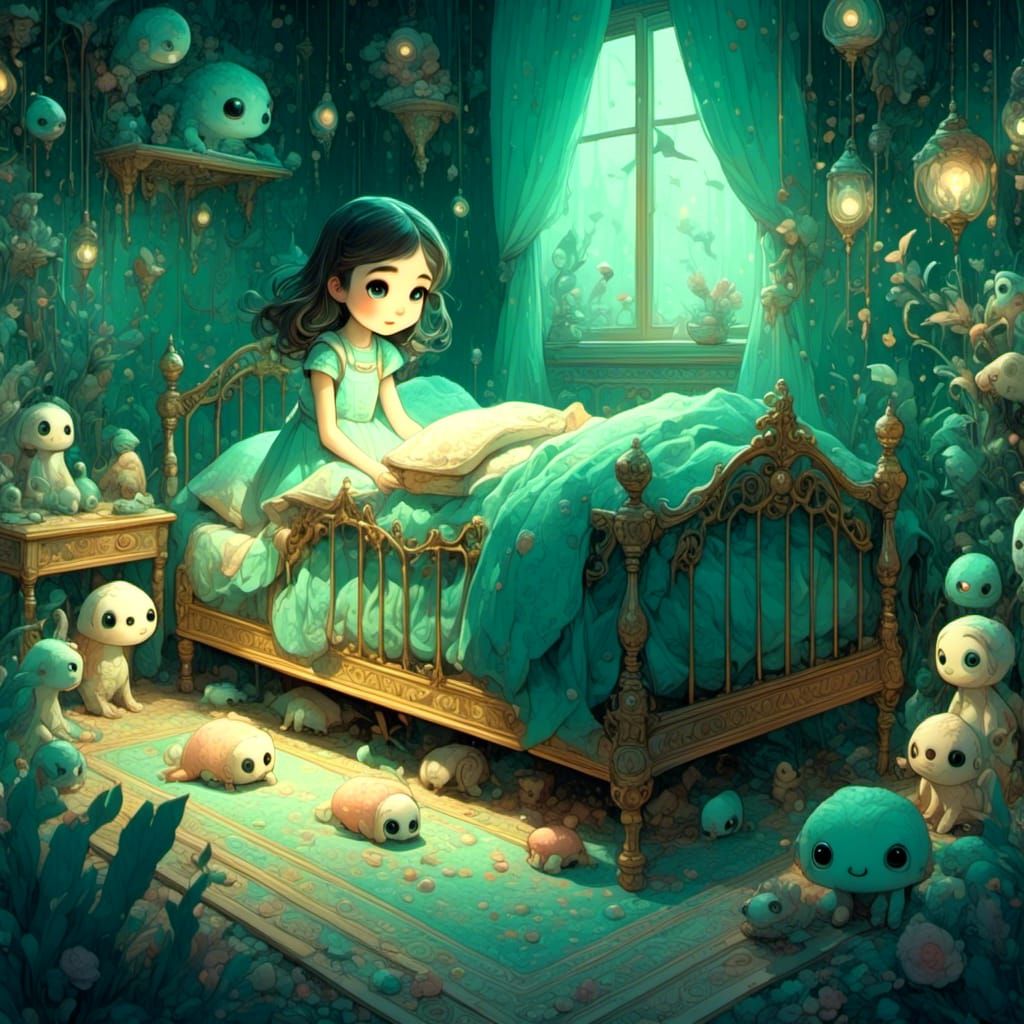 Girl Hunting Monsters in Mark Ryden Style