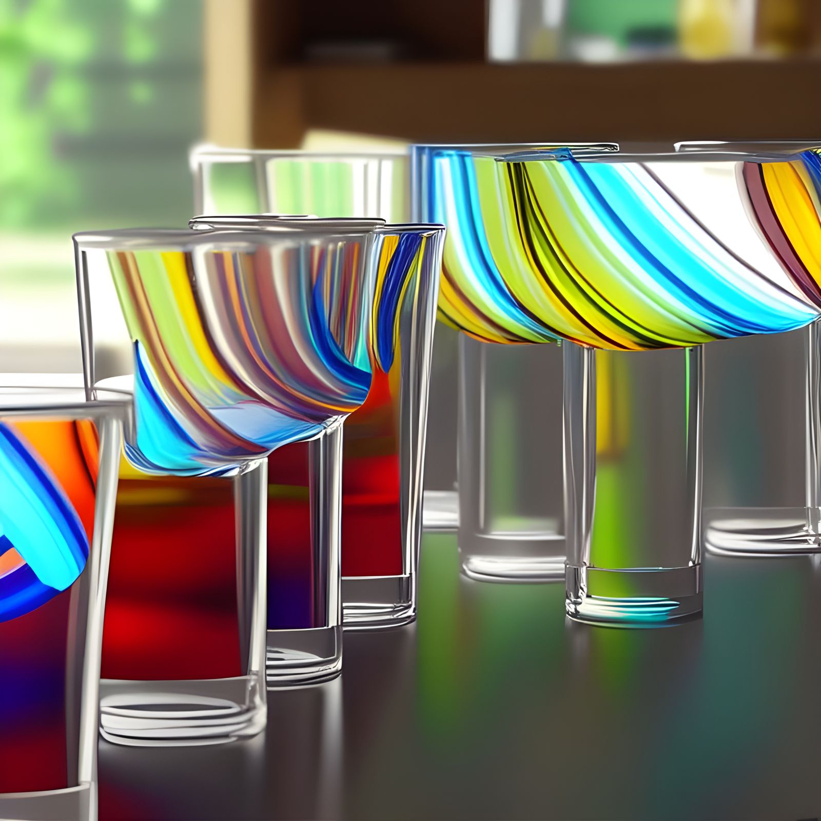 Stylish Drinking Glasses in Pâte de Verre Style