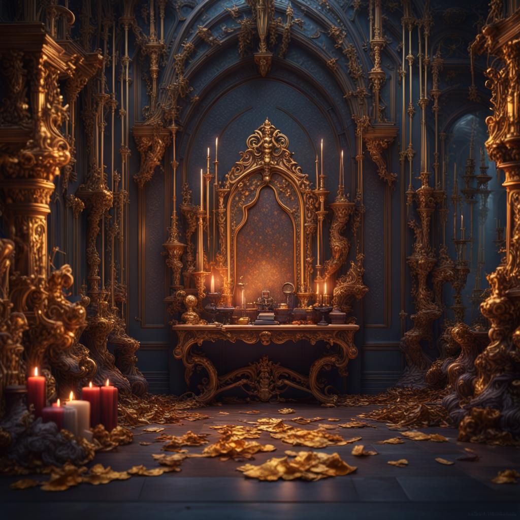 Illuminated Letter A in Primitive Gothic Style