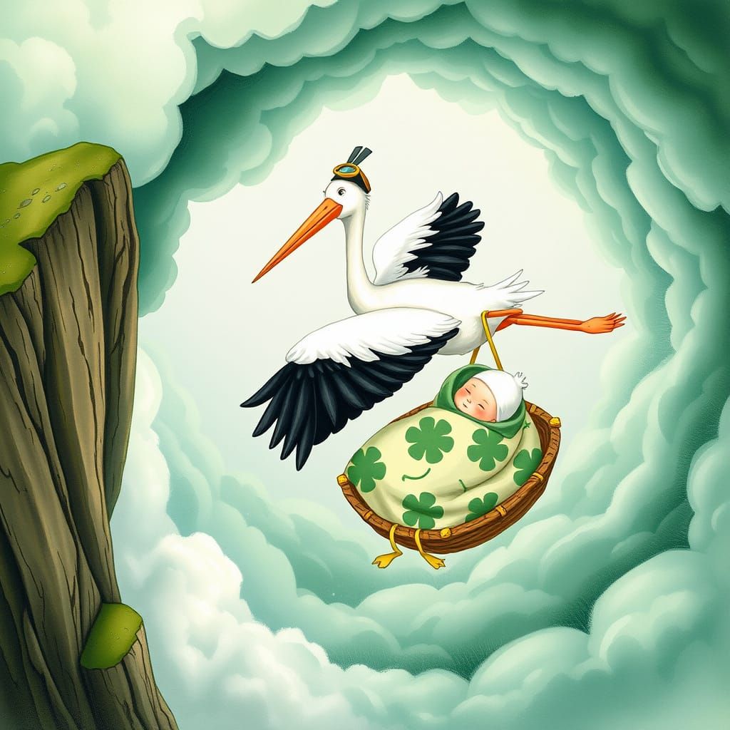 Stork Pilot Navigates Emerald Skies Over Ireland