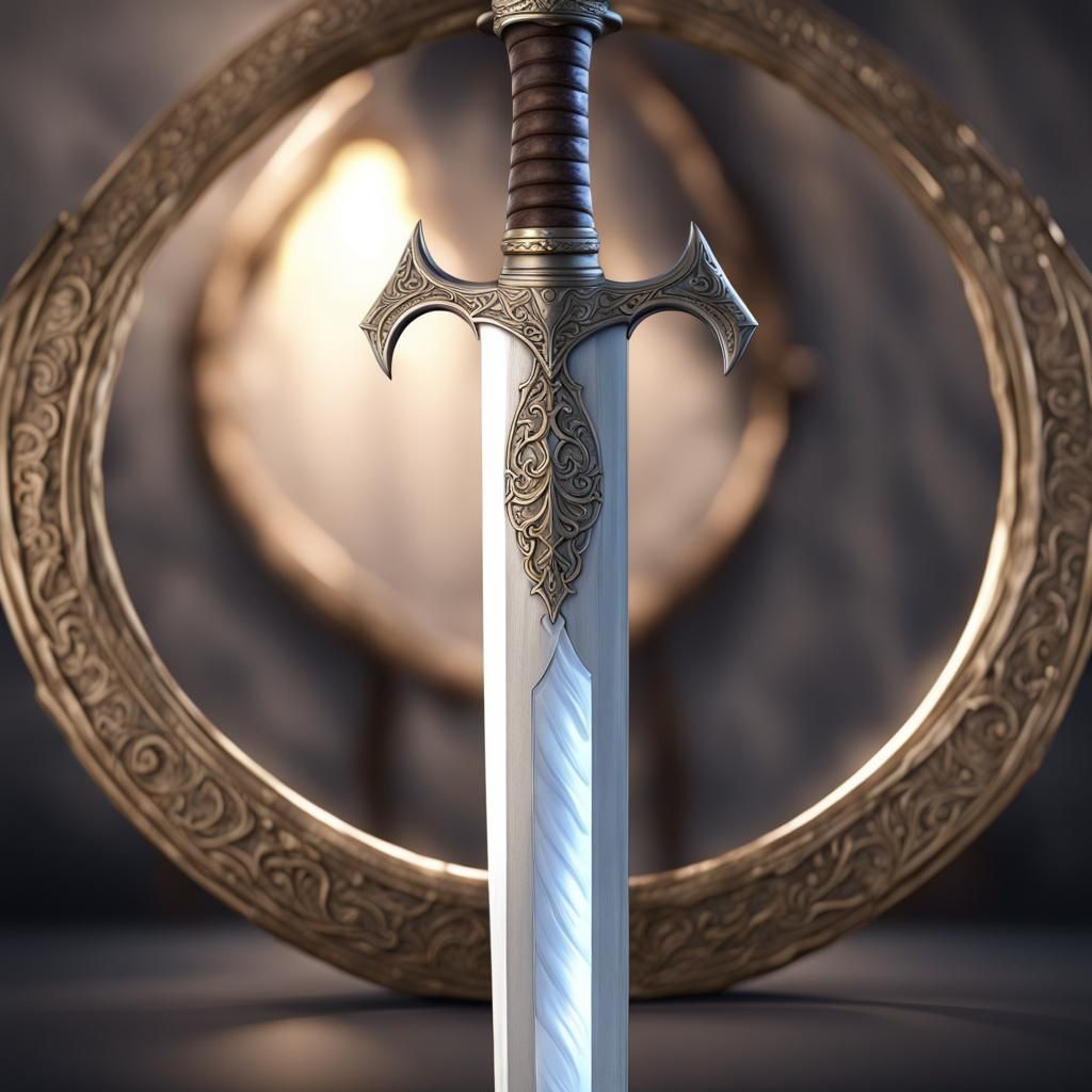 Kukri Longsword of Light: Hyperrealistic Masterpiece