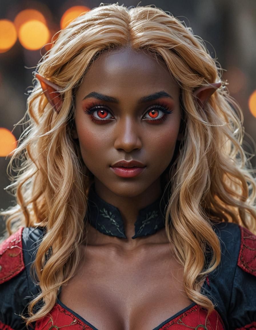 Striking Dark Elf Portrait in Photorealistic Style
