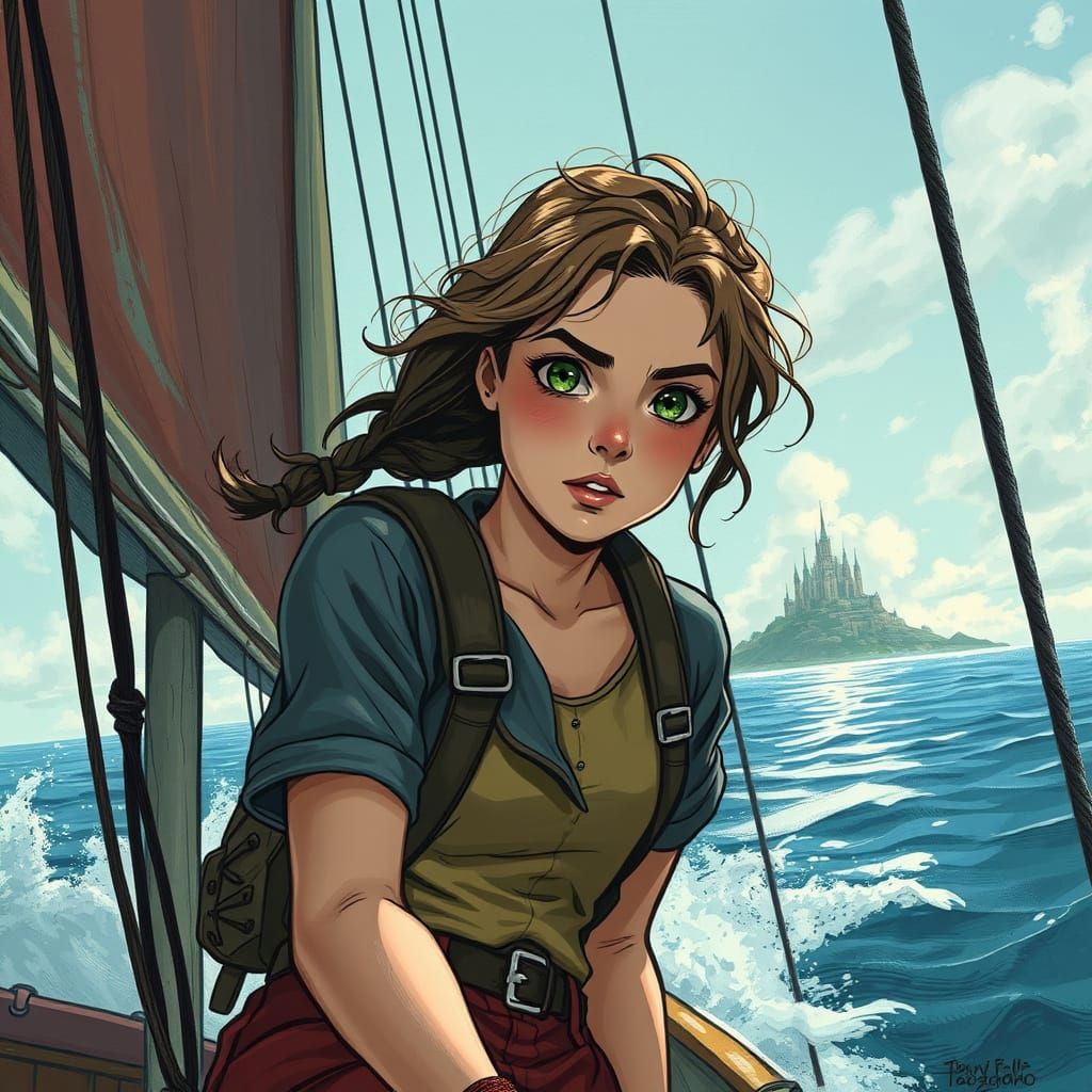 Young Woman's Voyage to Cyclops Island