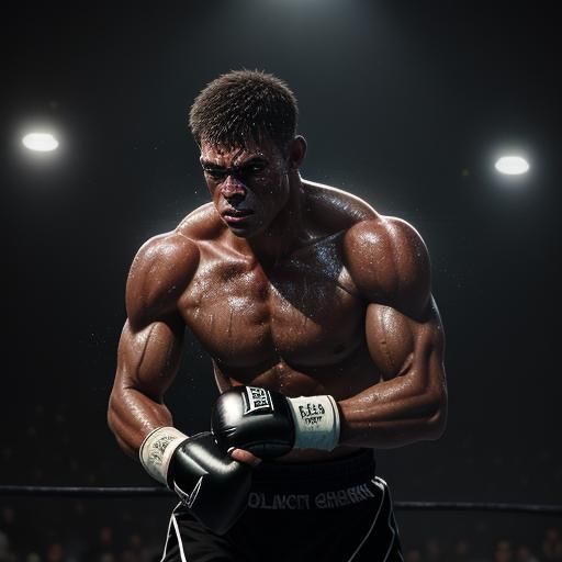 Boxer in Ring: Detailed Matte Painting, Unreal Engine