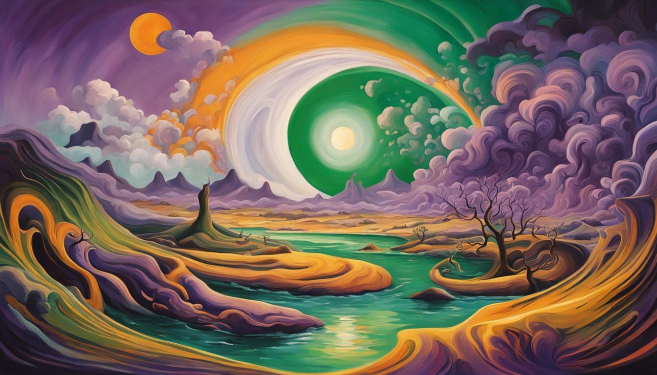 Dreamlike Figure in a Fantastical Landscape