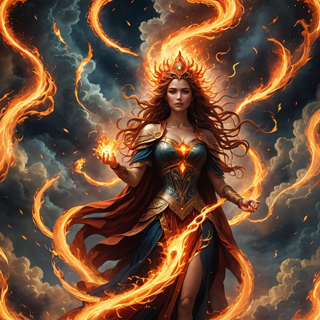 Pagan Goddess of Fire in Mythical Fire Kingdom