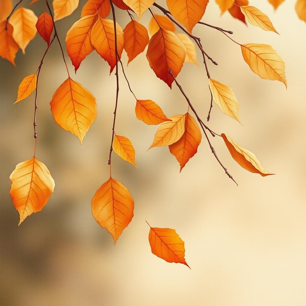 Autumn Leaves in Watercolour Style