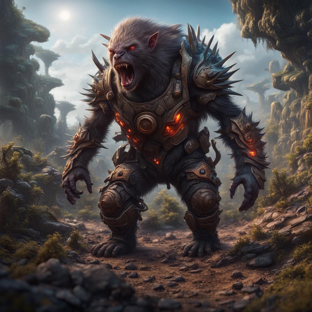 Guerilla Warrior in Detailed Matte Painting Style