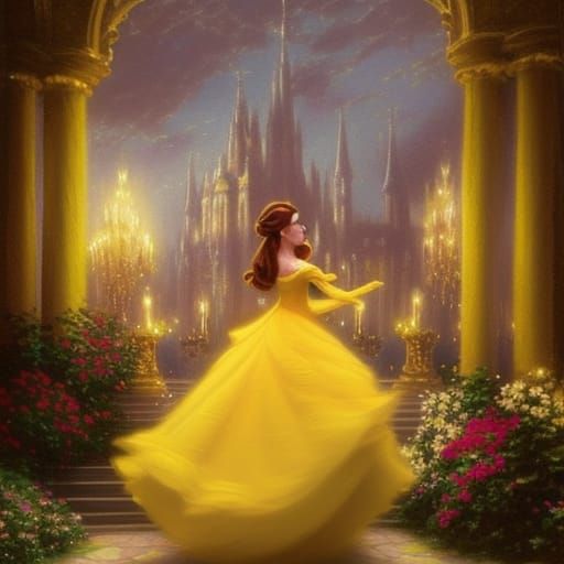 Belle in Ballroom: Ethereal Fantasy Art