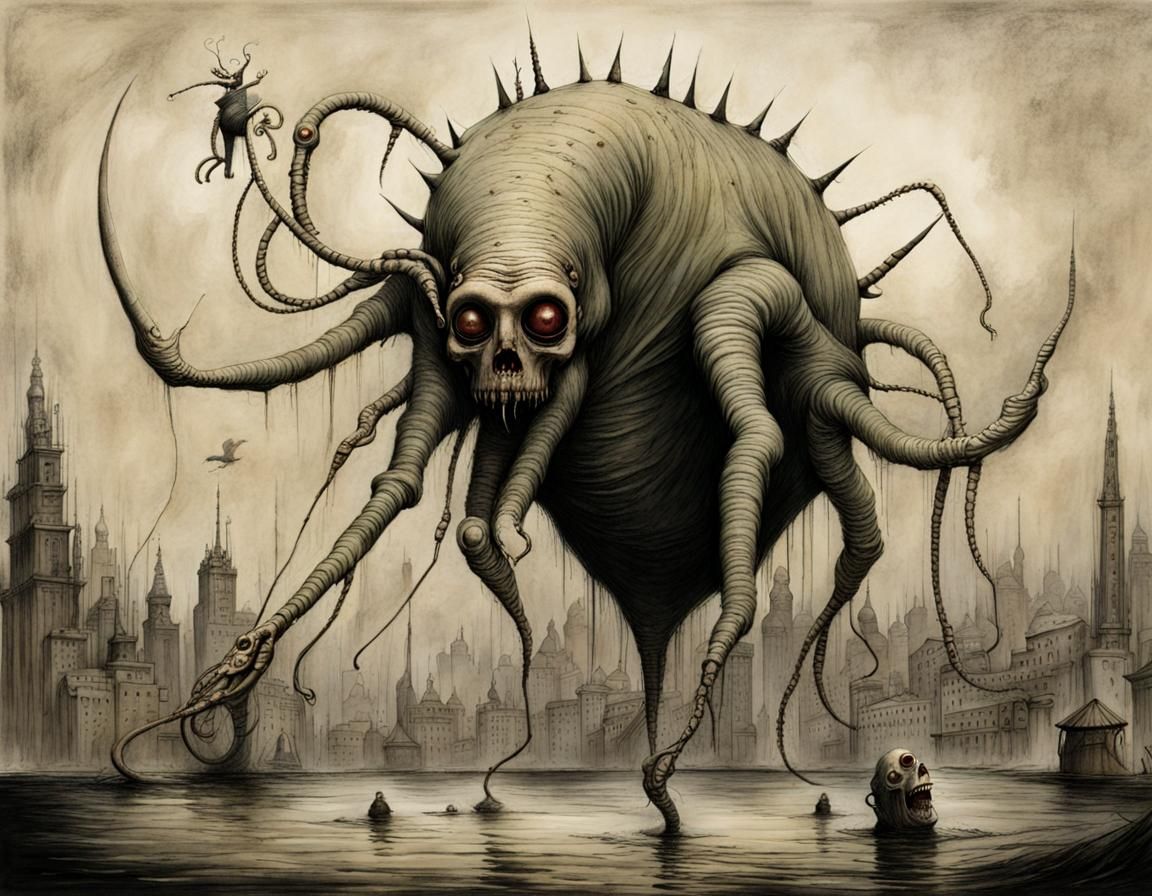 Monsters of the World in Gothic Horror Style