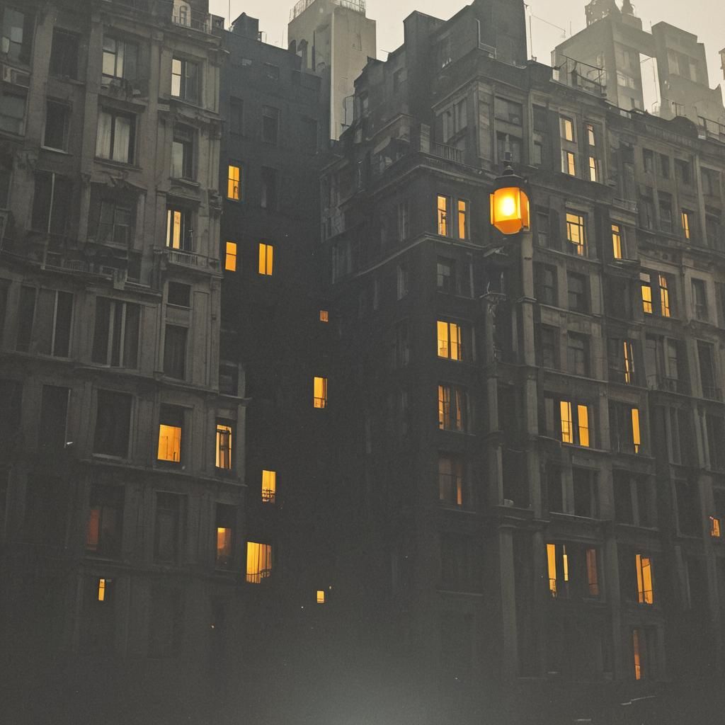 Dawn Emerges Between Dark Facades