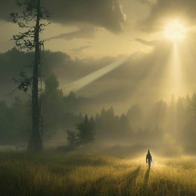 Post-Apocalyptic Wisconsin Landscape with D&D Character