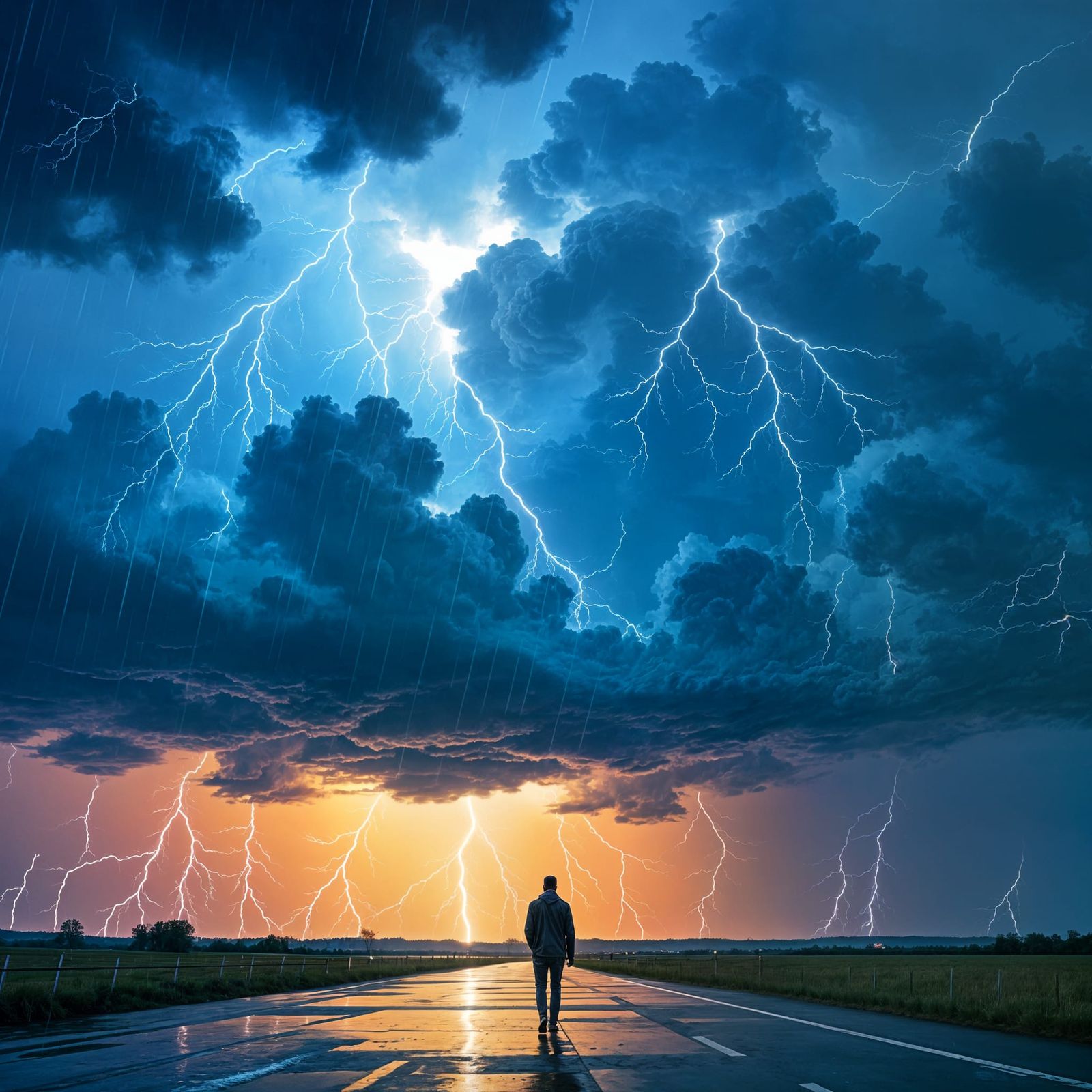 Dark Clouds and Lightning in Cinematic Style