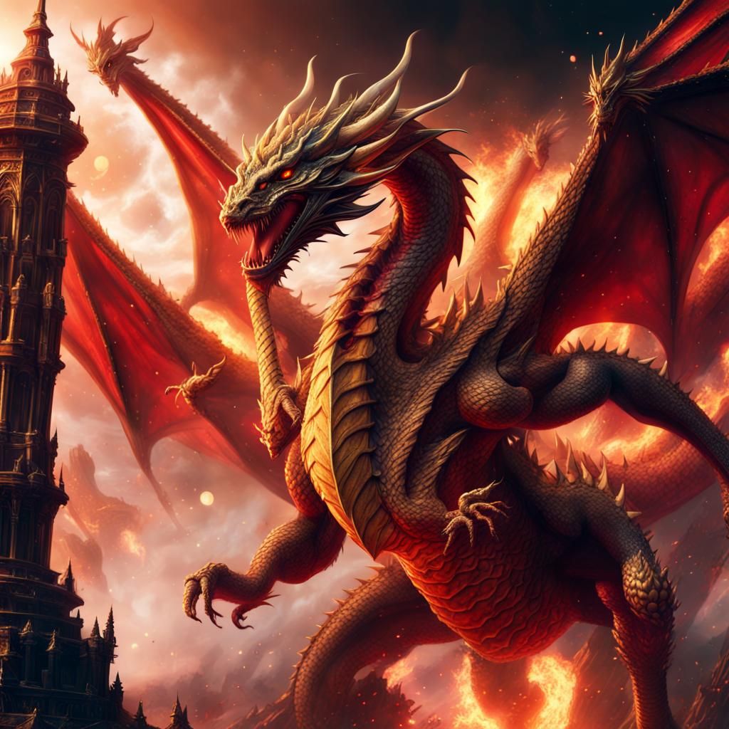 Golden Dragon and Red Dragon Galaxy Battle