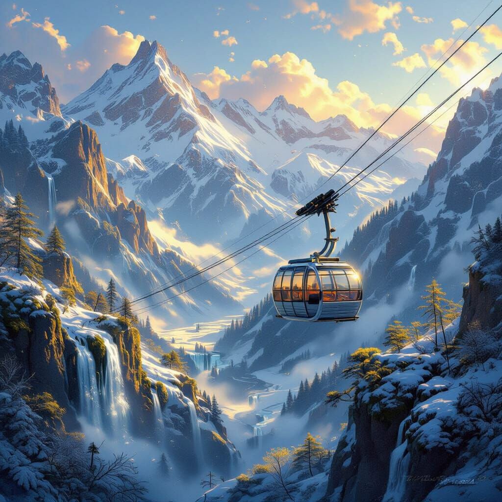Alpine Dreamscape with Jewel Cable Car