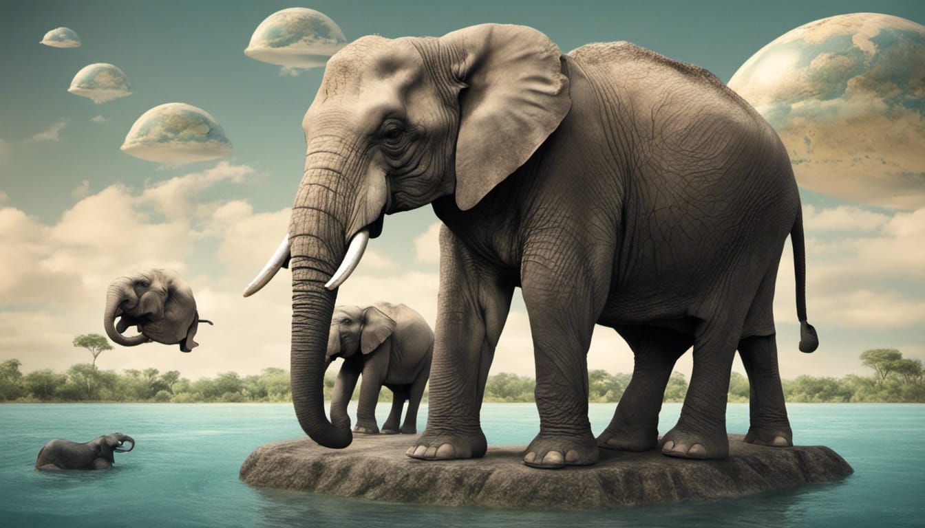 Flat Earth Supported by Elephants and Turtles