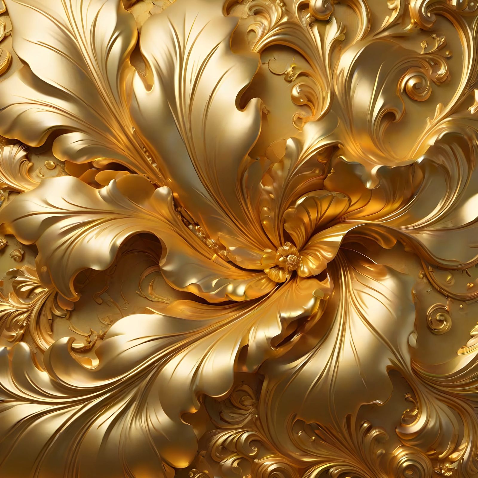 Shimmering 3D Gold Background in Luxurious Metallic Style
