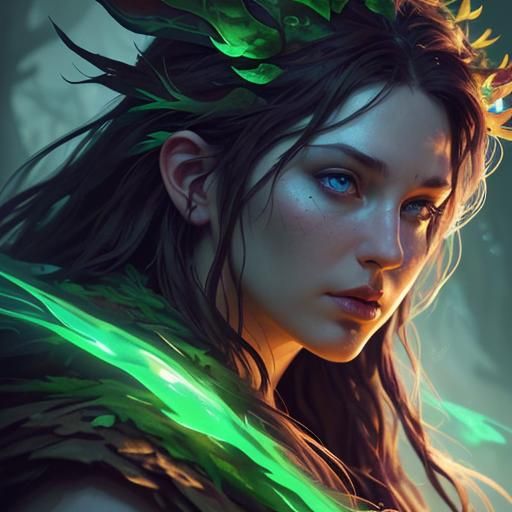 Detailed Druid Concept Art in Hyperrealistic Style