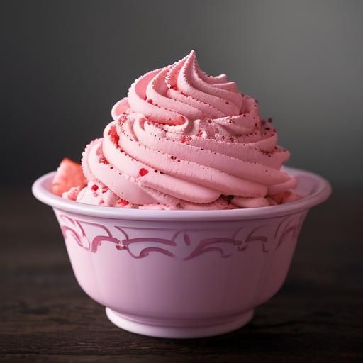 Hyperrealistic Strawberry Ice Cream in High Definition