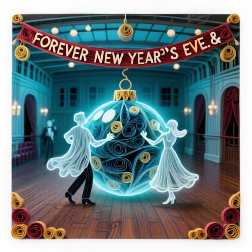 A ghostly New Year's Eve ball in the ballroom of a doomed sh...