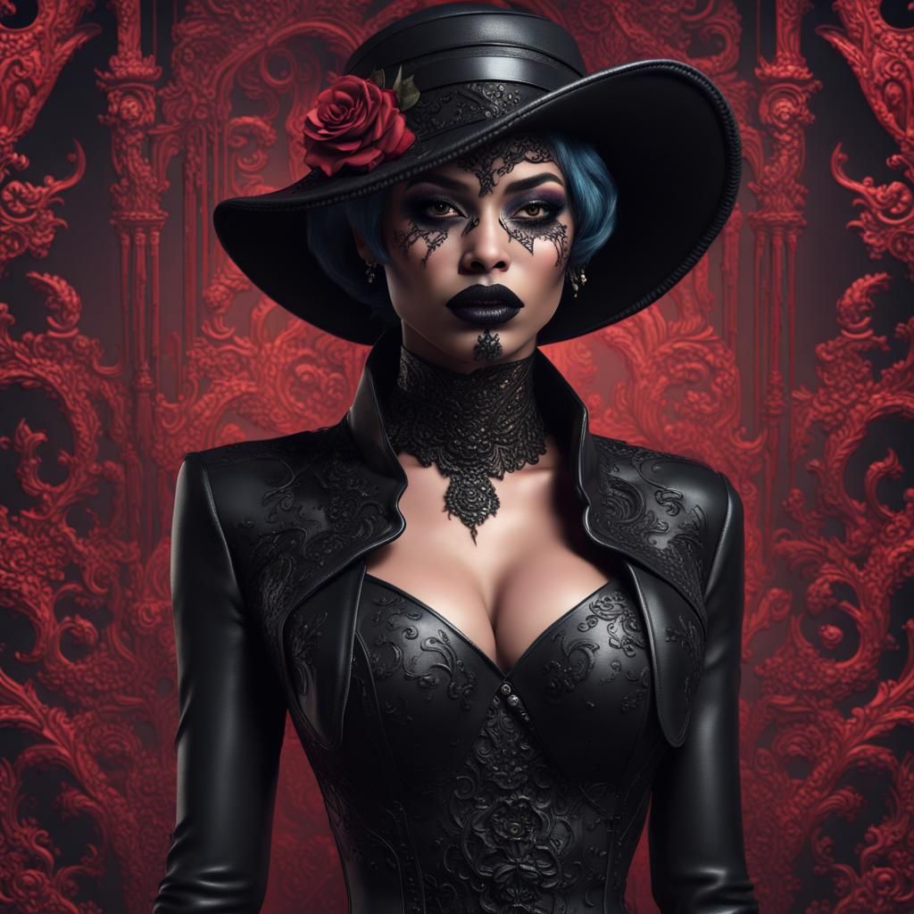 Gothic Spy: A Hyperdetailed Digital Illustration