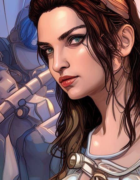 Steampunk Woman Portrait in Hyperdetailed Style