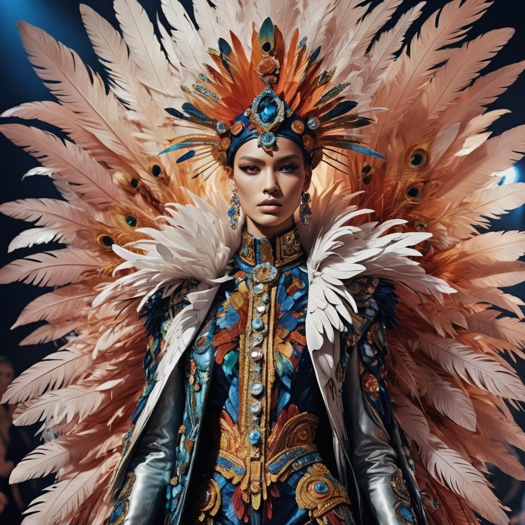 Extravagant Haute Couture Fashion Show on Runway