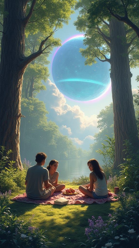 Enchanted Forest Picnic under an Alien Sky