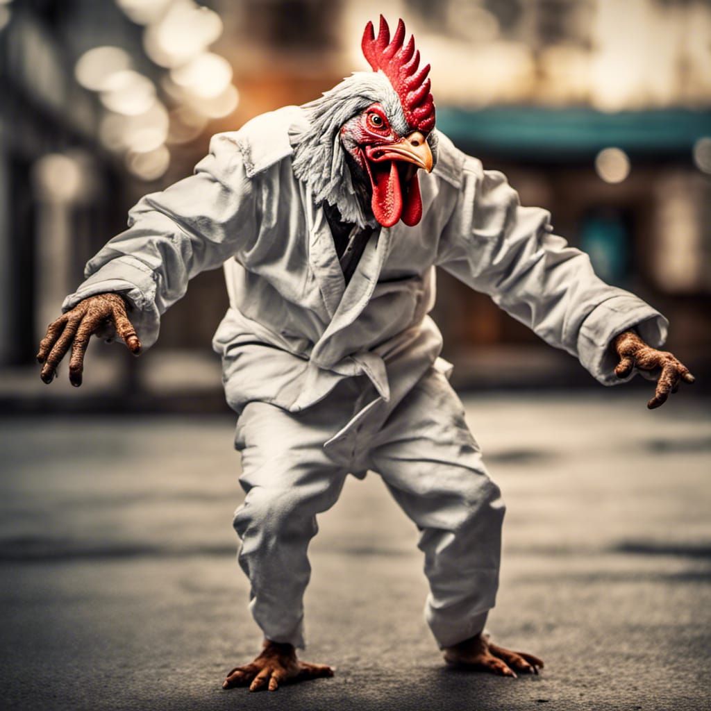 Crazy Chicken Dances Salsa in Straitjacket