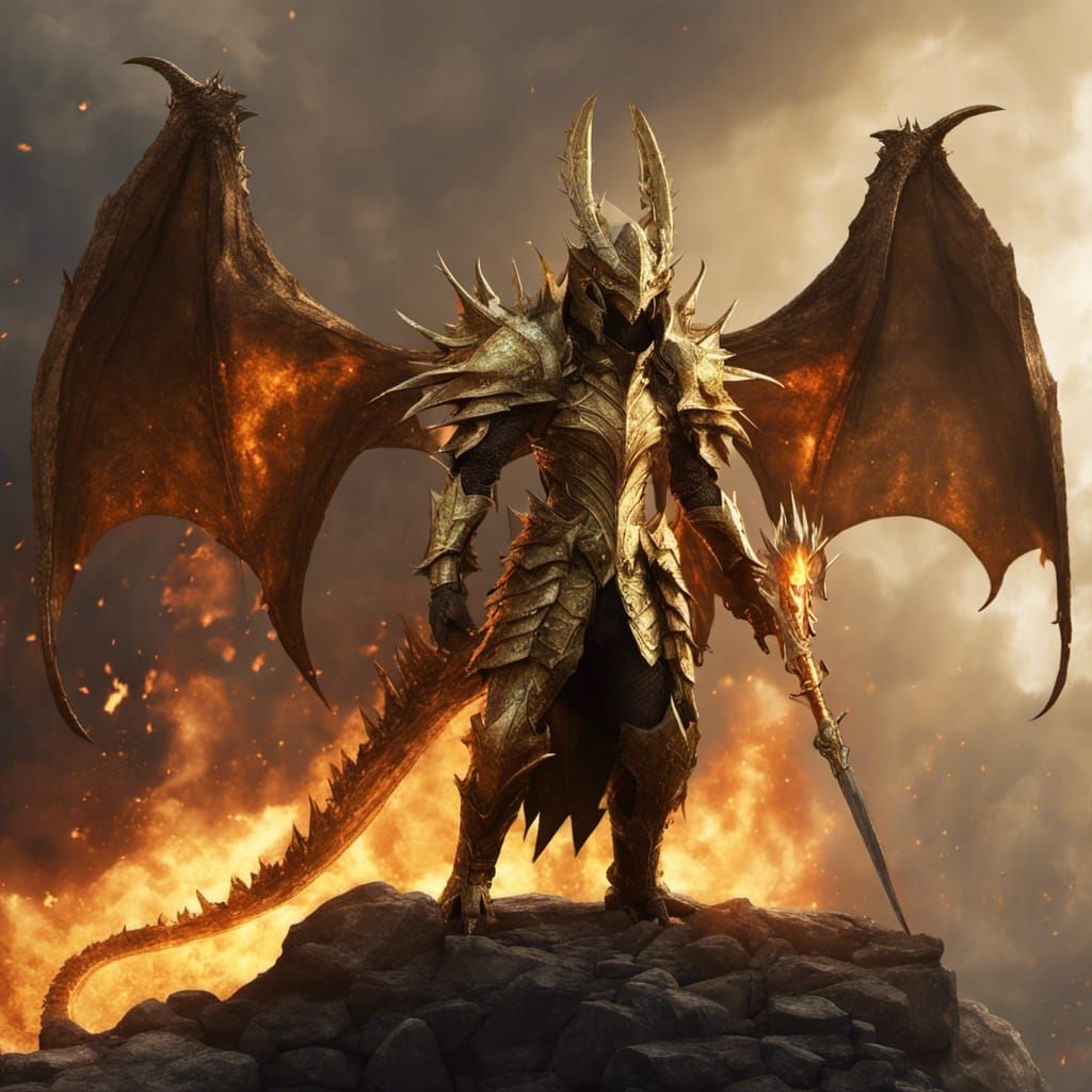 Golden Armored Elf Dragon in Inferno