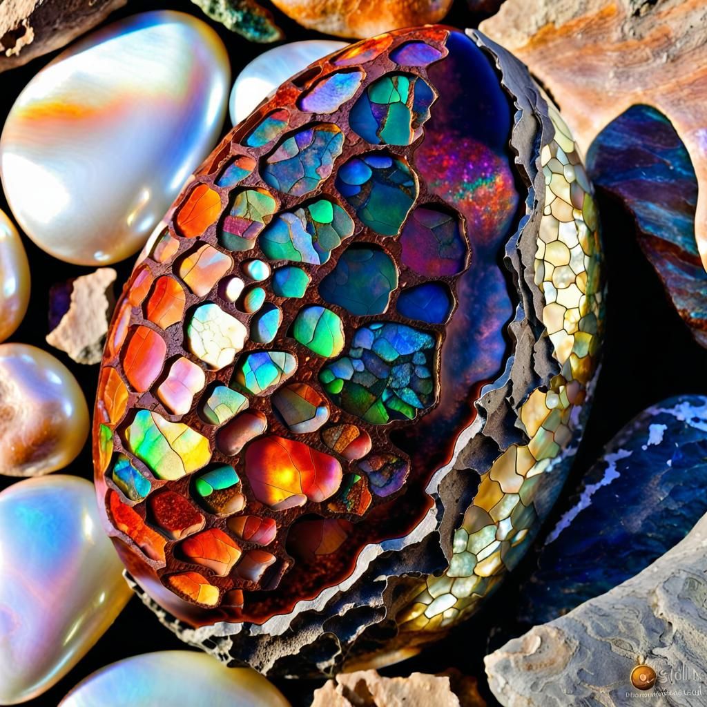 Petrified Dragon Egg Fossil: Ancient Fantasy Art