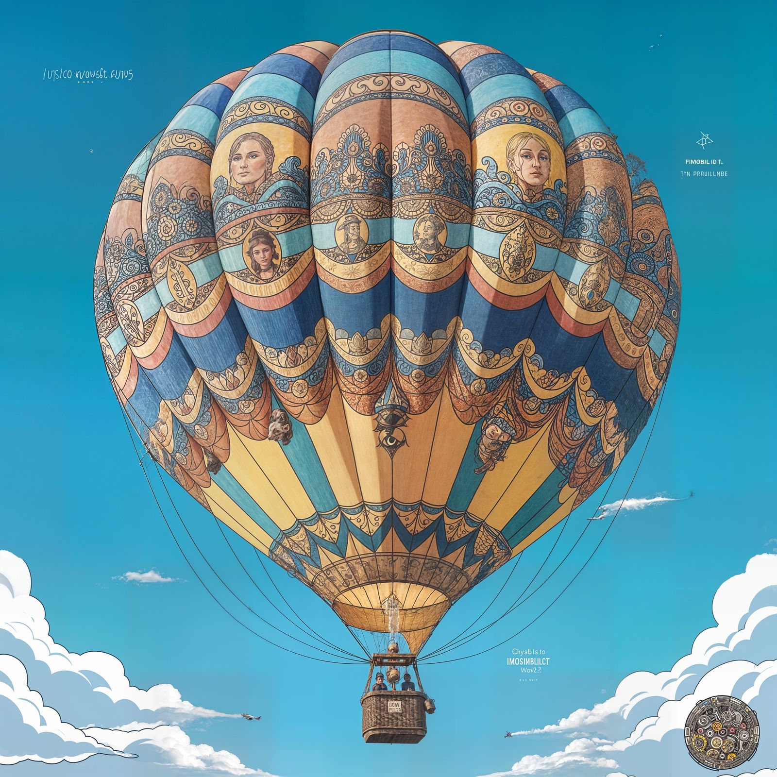 Giant Hot Air Balloon in Pop Art Style