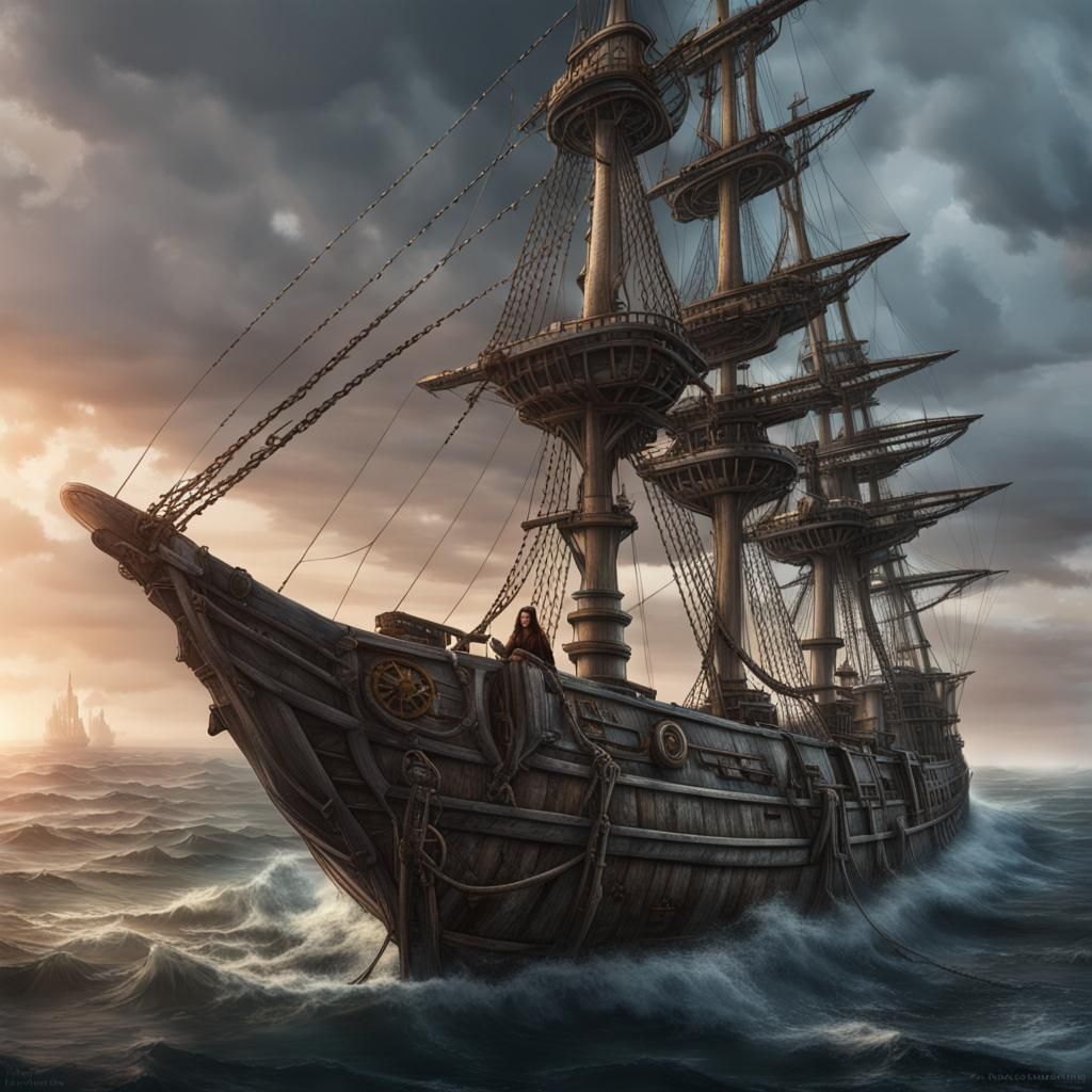 Pirate Captain on Deck: Fantasy Concept Art