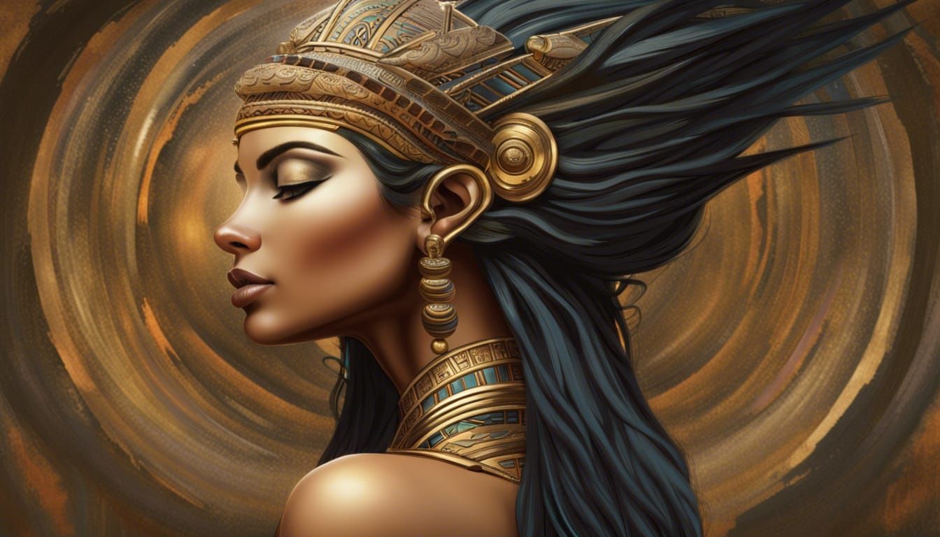 Egyptian Goddess Close-Up: Ready to Kiss