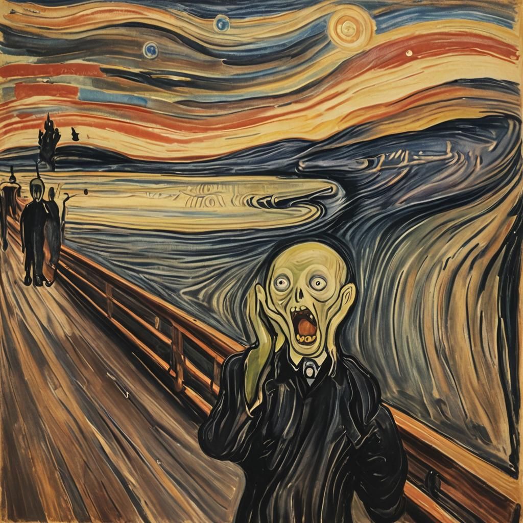 The Scream in Botero's Volumetric Style