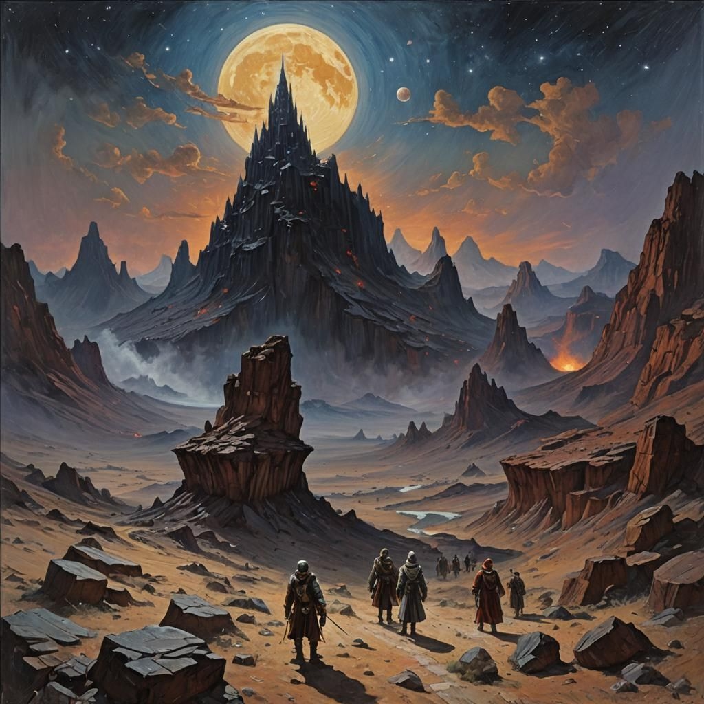 Ethereal Night Sky Oil Painting