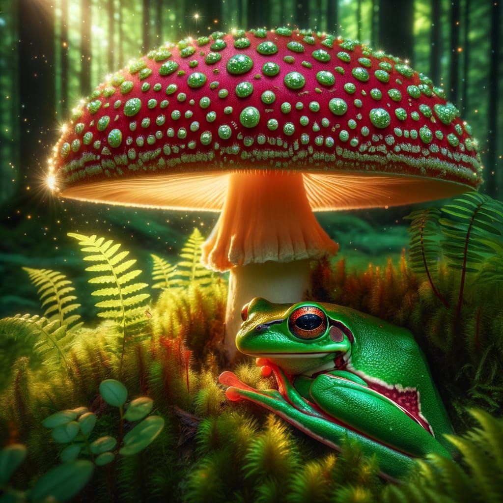 Enchanted Woodland Scene in Whimsical Style