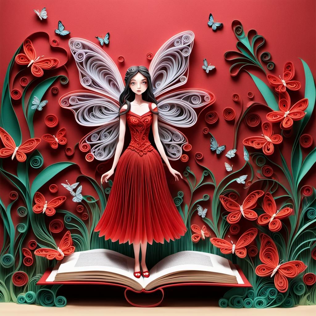 Kirigami Red Fairy #2