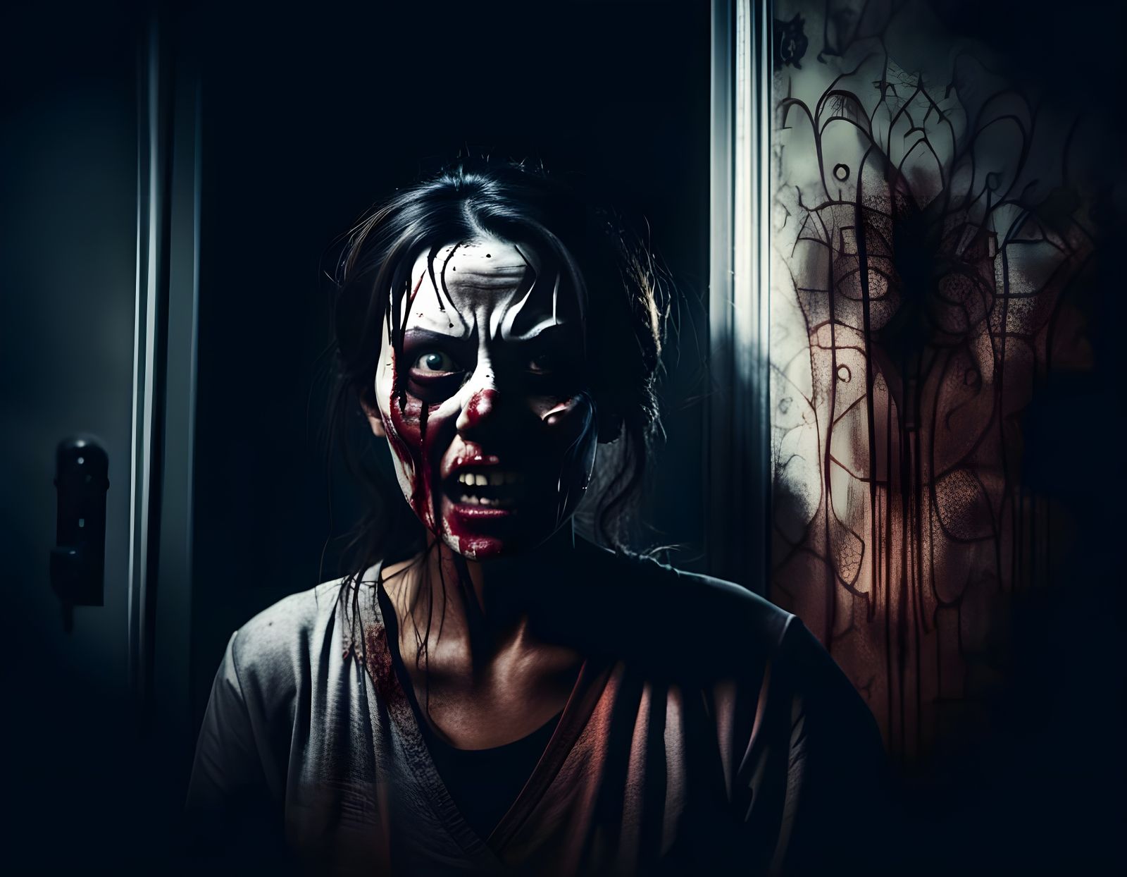 Haunted Encounter with a Sinister Female Figure