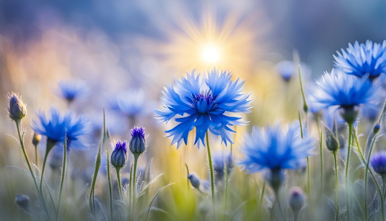 Cornflowers in Watercolor: Macro Photography