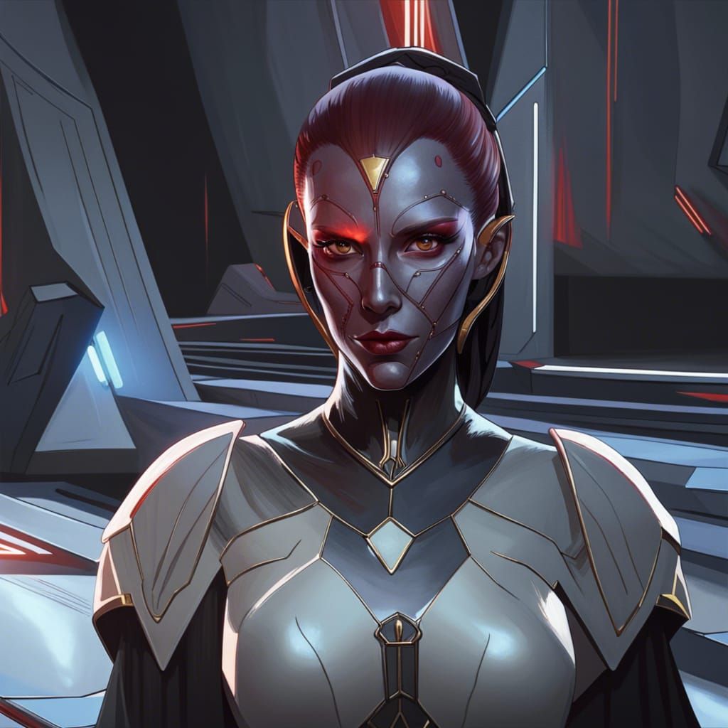 Female Sith Pureblood Portrait in Hyperdetailed Style