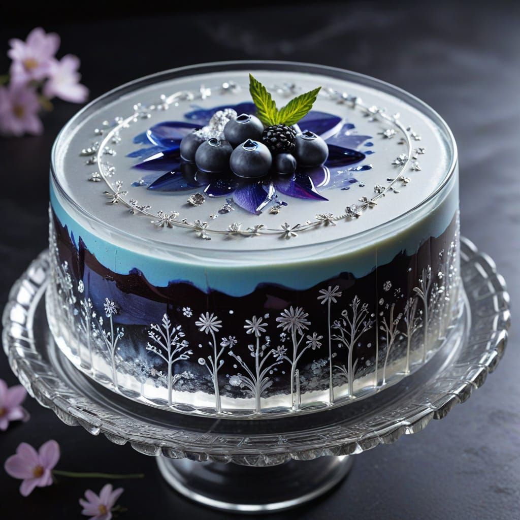 Magical Silver Decorated Gelatin Dessert