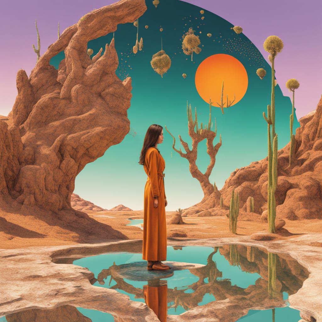 Parched Figure Reveals Inner Bioluminescent Oasis