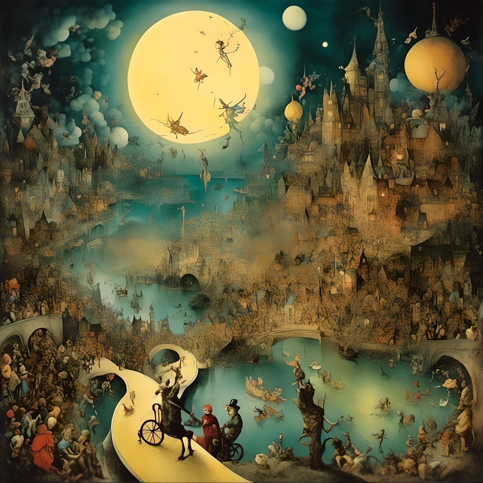 Surreal Moonlight Serenade in Dreamlike Style