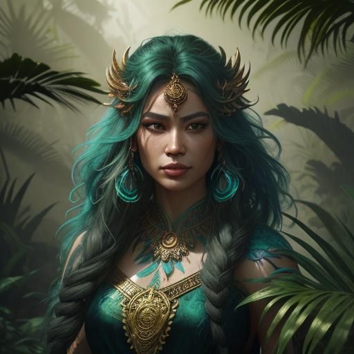 Exotic Jungle Women in Fantasy Realism Style