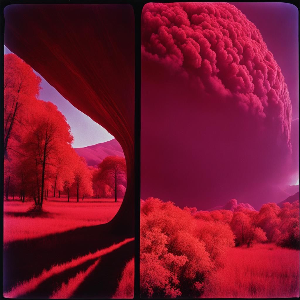 Abstract Geometric Shape in Kodak Aerochrome Style